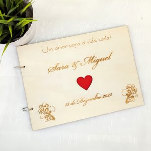 Livro de honra “Um amor para a vida toda” com 25 ou 50 Folhas