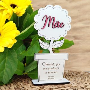 Flor com mensagem "Dia da mãe"