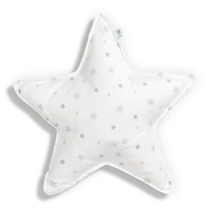 Almofada com formato de estrela em algodão biológico