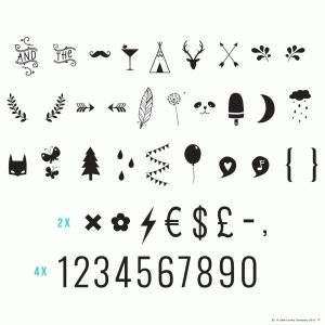 Simbolos e numeros p/caixa de luz