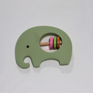 Mordedor Elefante Verde em Silicone