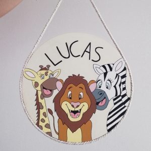 Placa decorativa personalizada (Animais da Selva)