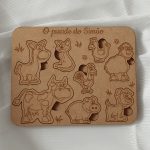 puzzle em Madeira com a forma de animais