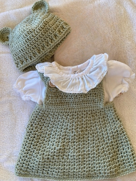Body ou vestido para bebé em crochê
