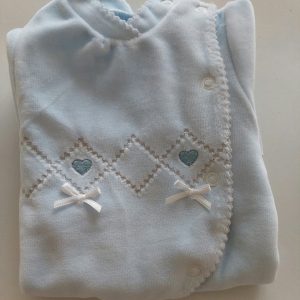 Babygrow azul bebé Lacinhos e Corações