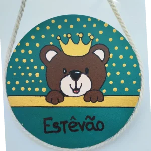Placa decorativa personalizada - 10cm (urso)
