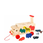 carrinho de animais para crianças em madeira