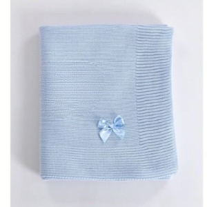 Mantas bordadas bebé 1m x 1m Azul