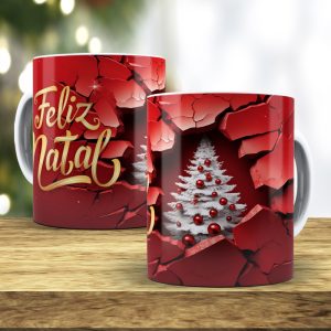 Caneca Cerâmica Pinheiros de Natal