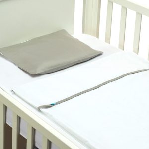 Conjunto de lençóis de cama de grades Easy Baby Bed - Liso Cinza